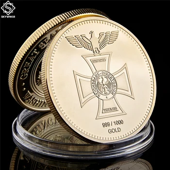 1871. Gadā Deutsche Reichsbank 1 Unze 999/1000 Zelta Vācija Krusta Ērglis Apaļas Monētu Kolekciju