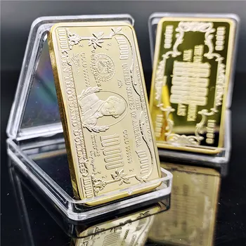24K MUMS 10000 Dolāru Piemiņas Monētu Prezidenta Laukumā Zelta Pārklājumu Zelta Tīrradnis, Bārs Zelta Monētu Kolekcija Zelta Pārklājumu Bārs