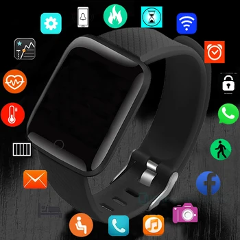 Fitnesa Sporta Smartwatch Vīriešiem Smart Watch Sievietēm asinsspiediens, Sirds ritma Monitors Android, iOS Ūdensizturīgs Silikona Smart-Skatīties