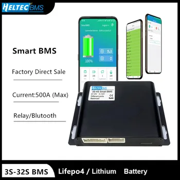 Heltec Relejs Smart BMS 4S 200A 500A 8S 7S 10S 13S 14.S 16S 20S 32S lifepo4 bms BT UART 485 VAR 3,7 V 3.2 V Litija Baterija