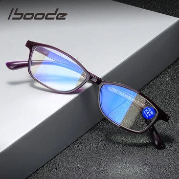 iboode Viegls Lasīšanas Brilles Pilna Kadra Elastīga TR90 Anti Zilā Gaisma Brilles Sievietēm, Vīriešiem, Briļļu Dioptrijas +1.0 4.0