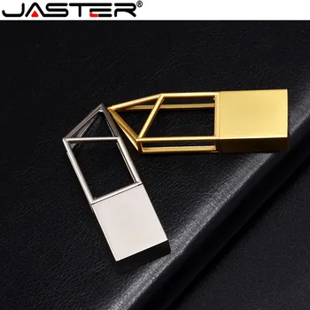 JASTER Pavisam Jaunu Mini Metāla Izgriezums Sudraba, Zelta USB Flash Drive 64GB, 32GB 16GB Bezmaksas Custom Logo 4GB 8GB USB Stick Lieliska Dāvana