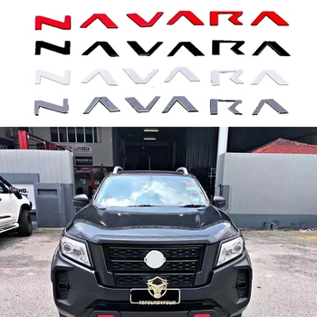 Par Nissan Navara NP300 ir 2021. Režģi Augšpusē Logo Vēstuli Grils NP300 3D Emblēmu Sākotnējā Lieluma, ABS Uzlīme Ar Līmi Hroma Apdari