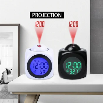 Radošā Digitālā Modinātājs LCD Projektoru Laika Temperatūras Galda Laiks, Datums Display Projekcijas USB Lādētāja Mājās, Pulkstenis, Taimeris