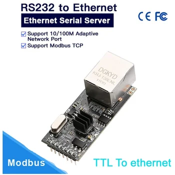 Sērijas Ethernet Modulis RS232 TCP Ethernet Modulis Mudbus Tīkla modulis RTU Seriālo COM Portu UDP RJ45 TTL Tīkla ostu Kontroles